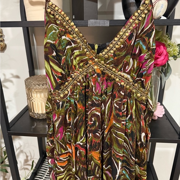 Chelsea & Theodore beachy Bohemian, Multicolor Maxi Dress size 6 - Picture 2 of 10